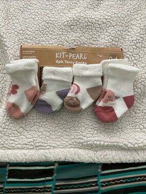 5 pairs KIT+PEARL Baby Terry Socks